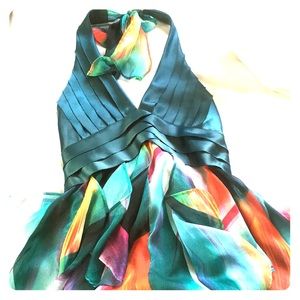 GUC backless halter mini dress